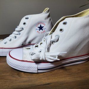 Size 8.5 - Converse Chuck Taylor Lux Wedge Mid White 547200F